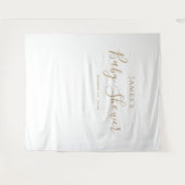 ミニマル金ゴールドベビーシャワー背景 タペストリー (正面(横))