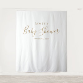 ミニマル金ゴールドベビーシャワー背景 タペストリー