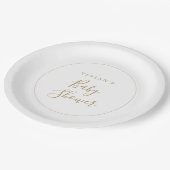 ミニマル金ゴールドベビーシャワー ペーパープレート (アングル)