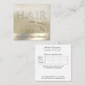 ミニマル金ゴールドホイルはさみ髪 予約カード (正面/裏面)