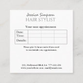 ミニマル金ゴールドホイルはさみ髪 予約カード (裏面)
