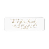 ミニマル金ゴールドホリデーファミリー差出人住所 ラベル (正面)