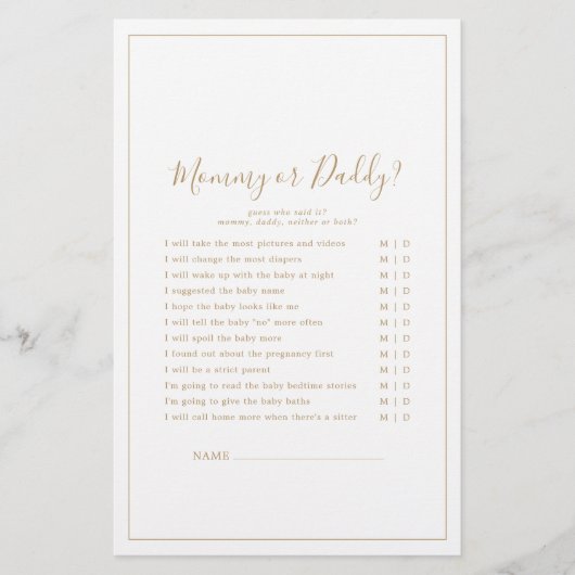 ミニマル金ゴールドママまたはパパのゲーム (正面)