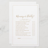 ミニマル金ゴールドママまたはパパのゲーム (正面/裏面)