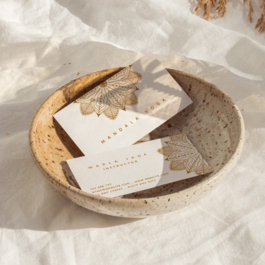 ミニマル金ゴールドマンダラビジネスカード 名刺