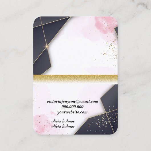 ミニマル金ゴールドマーベルジュエリー名刺 名刺 (裏面)