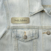 ミニマル金ゴールドメタリックモダンシックファンシースクリプト 名札 (インサイチュ)