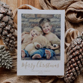 ミニマル金ゴールドメリークリスマスポートレート写真 シーズンカード