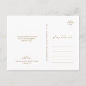 ミニマル金ゴールドメリークリスマスポートレート写真 シーズンポストカード (裏面)