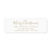 ミニマル金ゴールドメリークリスマス差出人住所 ラベル (正面)