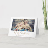 ミニマル金ゴールドメリークリスマス風景写真 シーズンカード (正面)