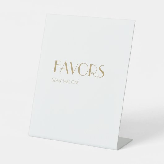 ミニマル金ゴールドモダンアールデコ結婚式の引き出物 台座サイン (正面)