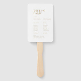 ミニマル金ゴールドモダンアールデコ結婚式 プログラム ハンドファン