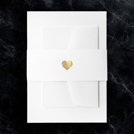 ミニマル金ゴールドモダンハート結婚の 招待状ベリーバンド