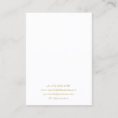 ミニマル金ゴールドモダン白ジュエリーイヤリング表示 名刺 (裏面)