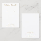 ミニマル金ゴールドモダン白ジュエリーイヤリング表示 名刺 (正面/裏面)