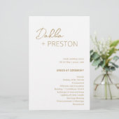 ミニマル金ゴールドモダン結婚式 プログラム (スタンド正面)