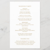 ミニマル金ゴールドモダン結婚式 プログラム チラシ (裏面)