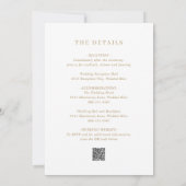 ミニマル金ゴールドモダンQRコー結婚ド 招待状 (裏面)