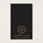 ミニマル金ゴールドモノグラムジュエリーデザイナーイヤリング (正面)