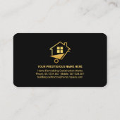 ミニマル金ゴールドラインのホーム修復 名刺 (裏面)