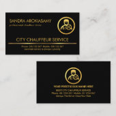 ミニマル金ゴールドラインショーフールドライビング 名刺 (正面/裏面)