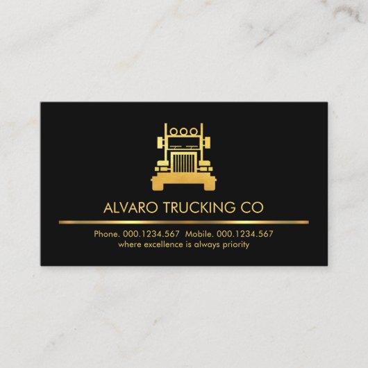 ミニマル金ゴールドライントラックドライバー 名刺 (正面)