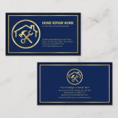 ミニマル金ゴールドラインフレームホームリノベーション 名刺 (正面/裏面)