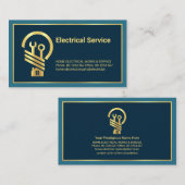 ミニマル金ゴールドラインフレーム電気修理 名刺 (正面/裏面)