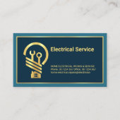 ミニマル金ゴールドラインフレーム電気修理 名刺 (正面)