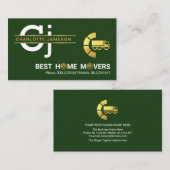 ミニマル金ゴールドラインモノグラムハウスムービング 名刺 (正面/裏面)