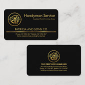 ミニマル金ゴールドライン建物サービス 名刺 (正面/裏面)