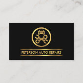 ミニマル金ゴールドライン自動修復ガレージ 名刺 (正面)