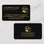 ミニマル金ゴールドライン配管暖房 名刺 (正面/裏面)