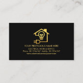 ミニマル金ゴールドライン電気アイコン 名刺 (裏面)