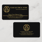 ミニマル金ゴールドライン電気サービス 名刺 (正面/裏面)