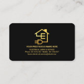 ミニマル金ゴールドライン電気技師サービス 名刺 (裏面)