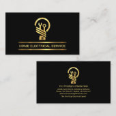 ミニマル金ゴールドライン電球 名刺 (正面/裏面)