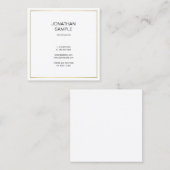 ミニマル金ゴールドルックモダンプロフェッショナルエレガント スクエア名刺 (正面/裏面)