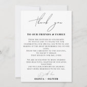 ミニマル金ゴールドワックスシ結婚ール写真 サンキューカード (裏面)