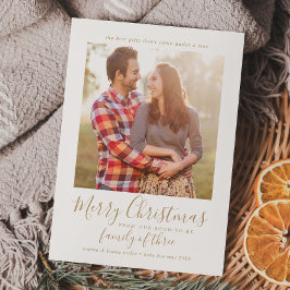 ミニマル金ゴールド三妊娠写真家族 シーズンカード