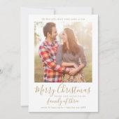 ミニマル金ゴールド三妊娠写真家族 シーズンカード (正面)