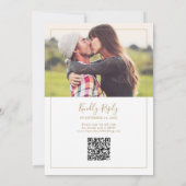 ミニマル金ゴールド写真QRコード結婚すべて 招待状 (裏面)