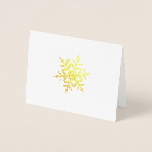 ミニマル金ゴールド冬季スノーフレークフォイルカード 箔カード (正面)