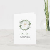 ミニマル金ゴールド十字架 | 確認 サンキューカード (正面)