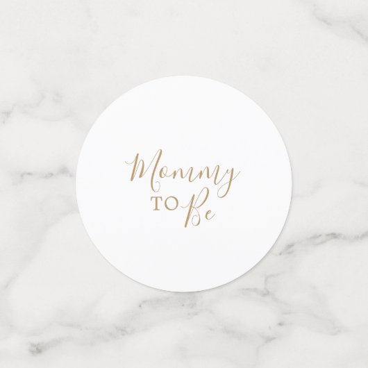 ミニマル金ゴールド女の子の赤ちゃんシャワーテーブル コンフェッティ (スモール正面)