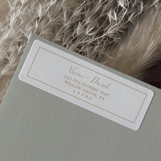 ミニマル金ゴールド差出人住所ラベル ラベル