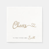 ミニマル金ゴールド応援の未来ナプキンス夫人 スタンダードカクテルナプキン (正面)