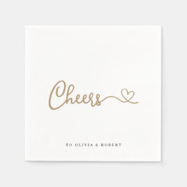 ミニマル金ゴールド応援ウェディングシャワーナプキンス スタンダードカクテルナプキン