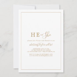 ミニマル金ゴールド性別がパーティーを明かす 招待状